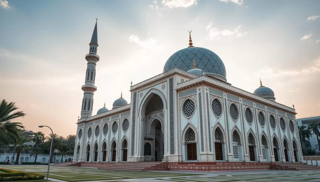 Generate an image of the Kinaliada Mosque, showcasing its unique architecture and design features.