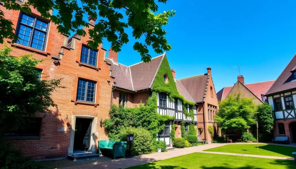 Generate an image of the Klein Begijnhof in Leuven, showcasing its historic buildings and serene atmosphere.