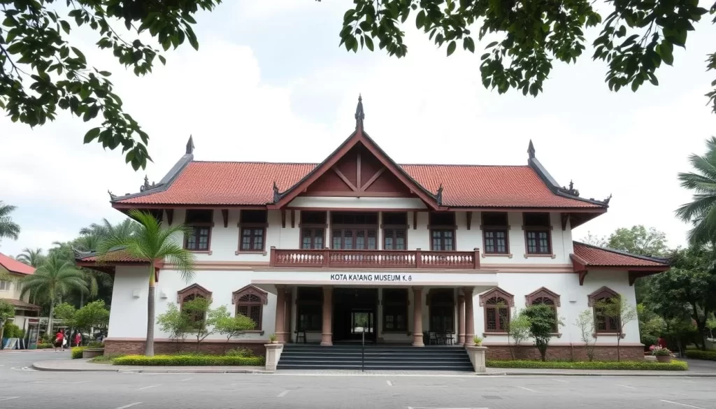Generate an image of the Kota Kayang Museum's facade, showcasing its traditional architecture.