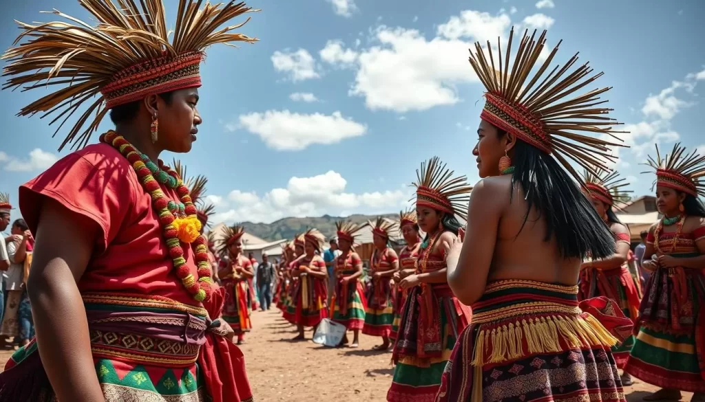Generate an image of the Lafaek Diak Festival in Timor-Leste, showcasing traditional ceremonies and cultural practices.