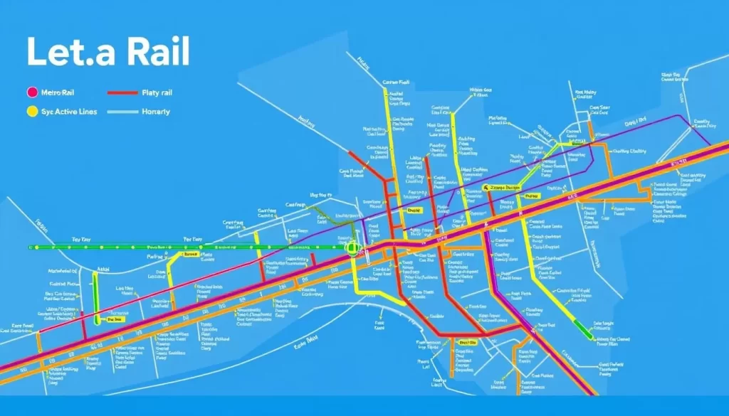 Generate an image of the Los Angeles Metro Rail map