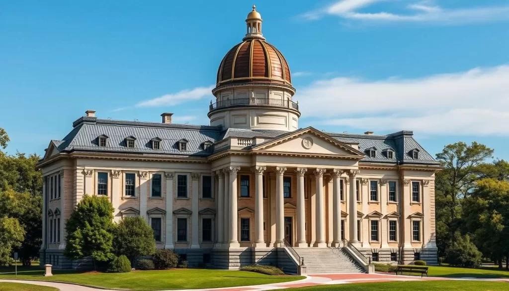 Generate an image of the Maryland State House with its distinctive wooden dome.