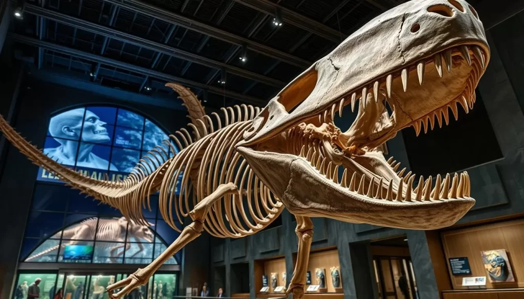 Generate an image of the Megalodon skeleton at the Alabama Museum of Natural History
