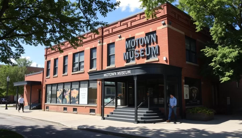 Generate an image of the Motown Museum's exterior, showcasing its historic significance.