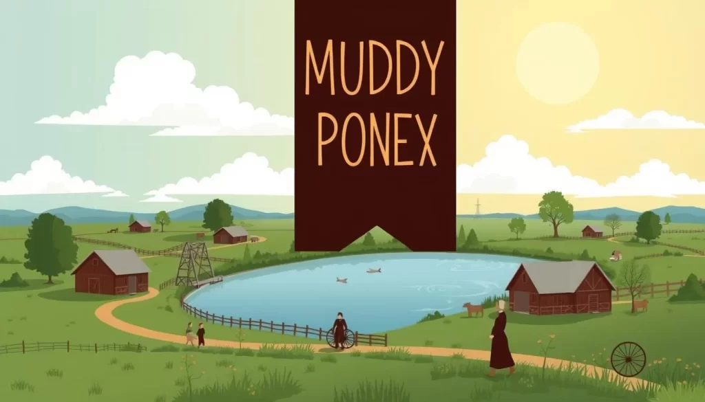 Generate an image of the Muddy Pond Amish Community, showcasing its rustic charm.