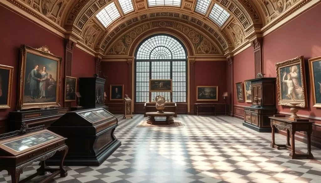 Generate an image of the Museum Mayer Van Den Bergh's interior, showcasing some of its most valuable artworks.