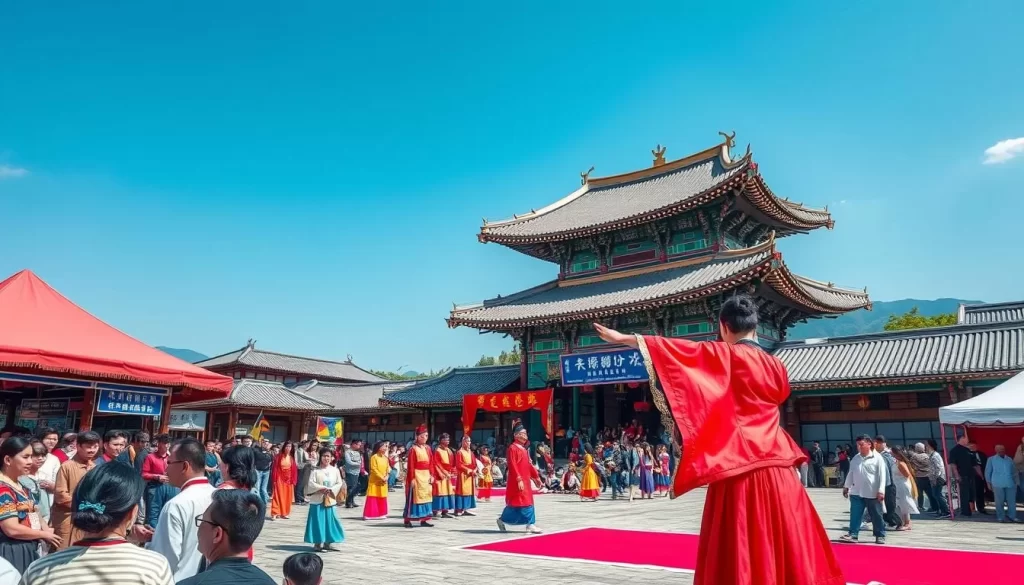 Generate an image of the Namwon Chunhyang Festival, depicting traditional Korean performances and cultural exhibitions.