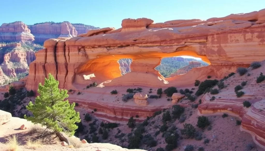 Generate an image of the Peek-a-Boo Loop Trail with the Wall of Windows