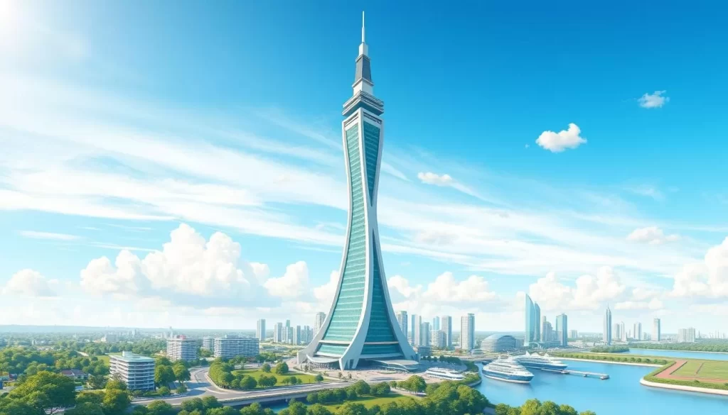 Generate an image of the Shore Sky Tower Melaka