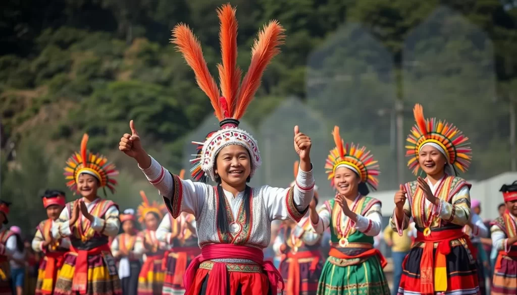 Generate an image of the Si Donyi Festival celebration in Daporijo, Arunachal Pradesh, showcasing traditional Tagin folk dances and rituals.