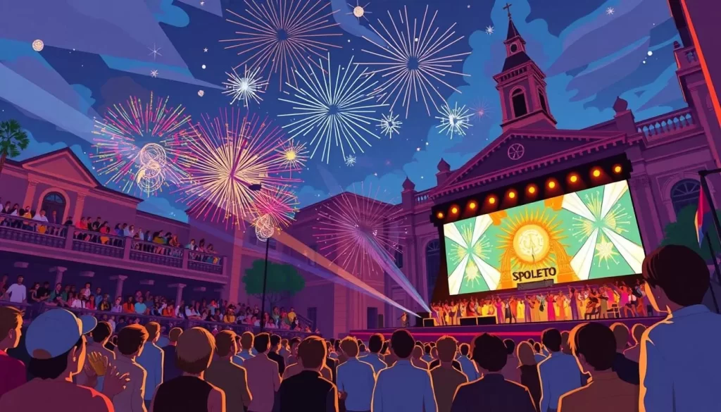 Generate an image of the Spoleto Festival USA in Charleston, showcasing a grand performance at a historic venue.