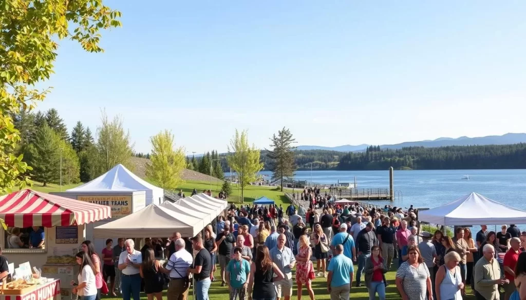 Generate an image of the Taste of Coeur d'Alene at Independence Point Park.