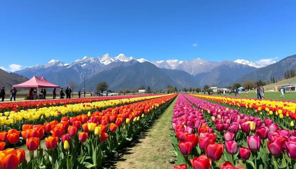 Generate an image of the Tulip Festival in Kashmir