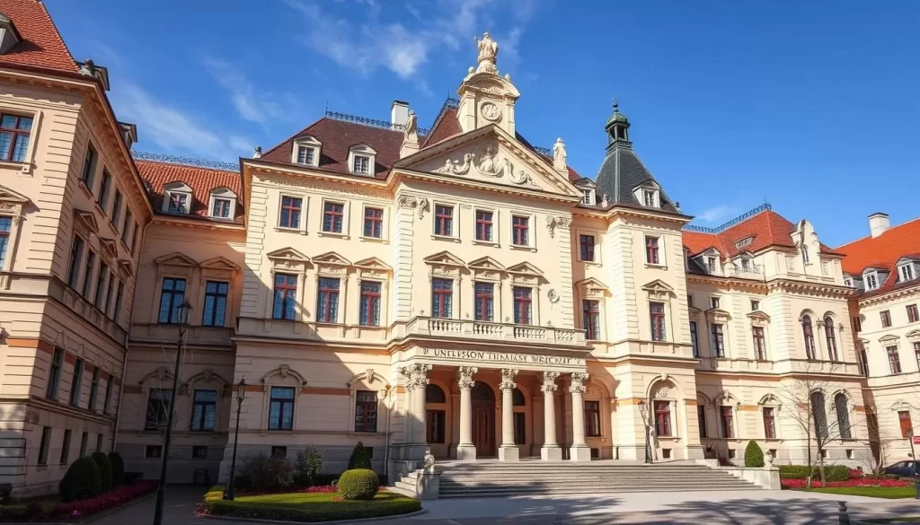 Generate an image of the University of Wrocław's main baroque building
