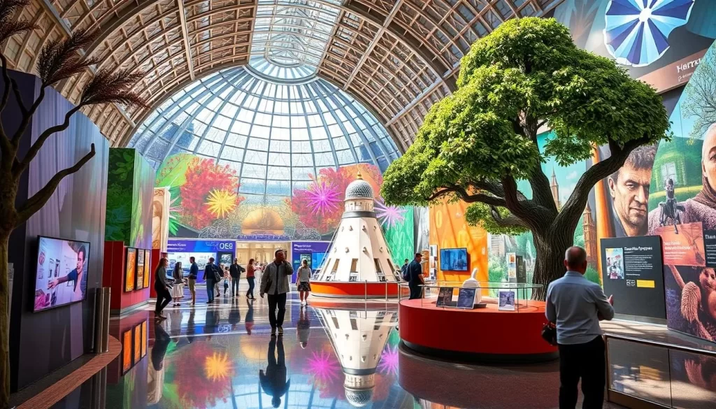 Generate an image of the Washington Pavilion, showcasing its vibrant arts and science exhibits.