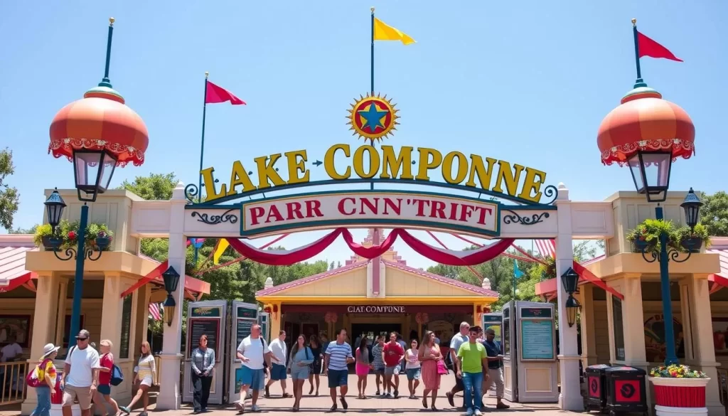 Generate an image of the entrance to Lake Compounce amusement park