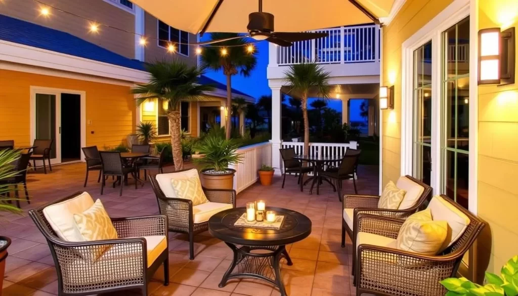 Hotels Dauphin Island with a cozy patio area