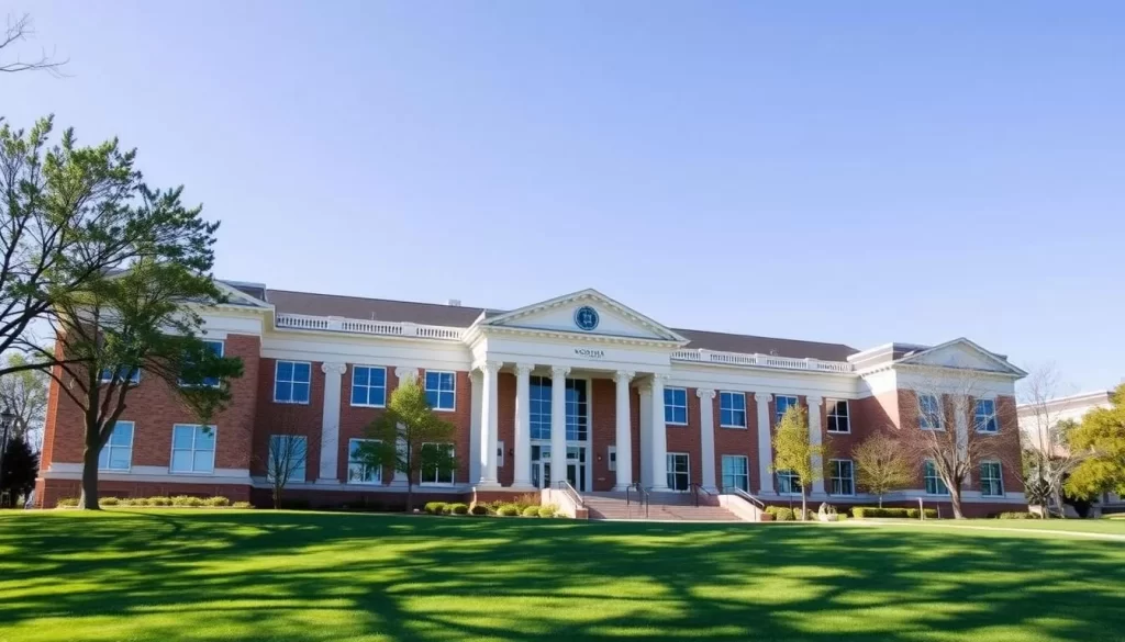 Image generation prompt: University of North Alabama campus main building