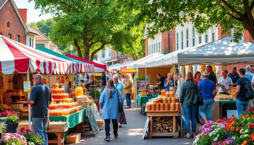Image generation prompt for Honey Festival and Market in Ste. Genevieve