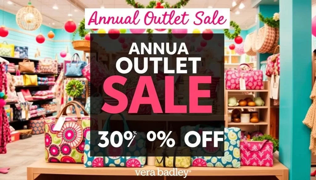 Image generation prompt for Vera Bradley Annual Outlet Sale