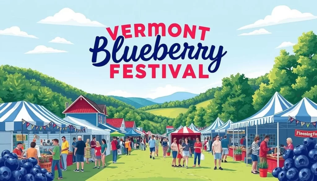 Image generation prompt for Vermont Blueberry Festival Wilmington