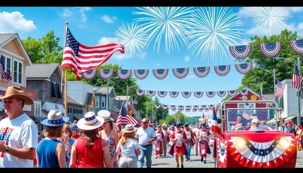 Image generation prompt for Warren VT Fourth of July parade
