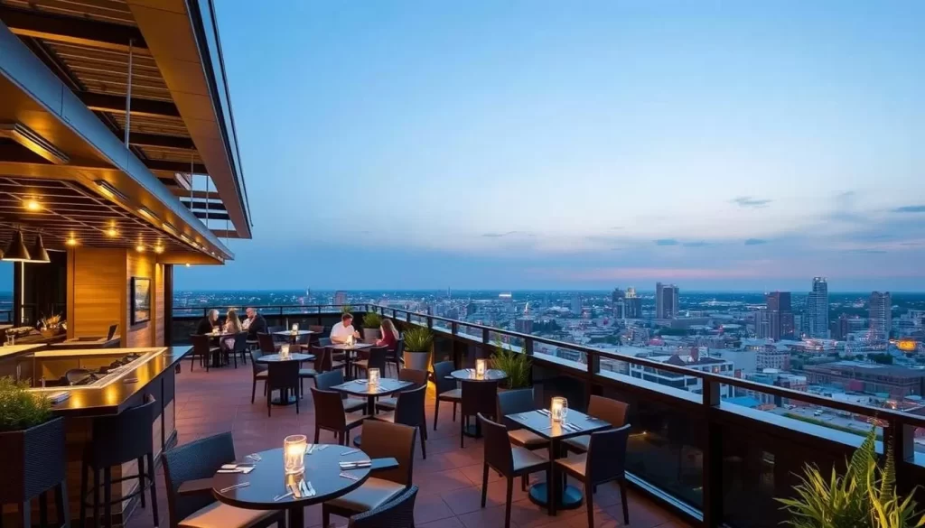 Image of 10 South Rooftop Bar & Grill's rooftop dining area