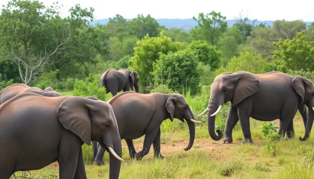 Image of Addo Elephant National Park with elephants in their natural habitat