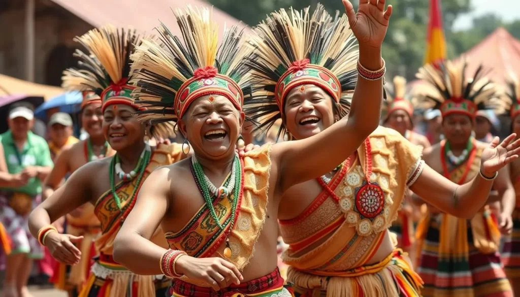 Image of Adi tribe members celebrating Solung Festival with traditional dances