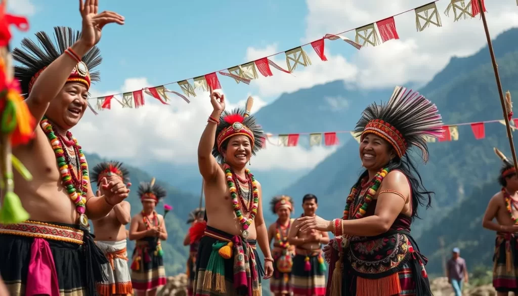 Image of Apatani tribe celebrating Myoko Festival in Ziro Valley