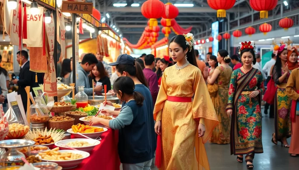 Image of AsianFest with traditional Asian food and fashion show