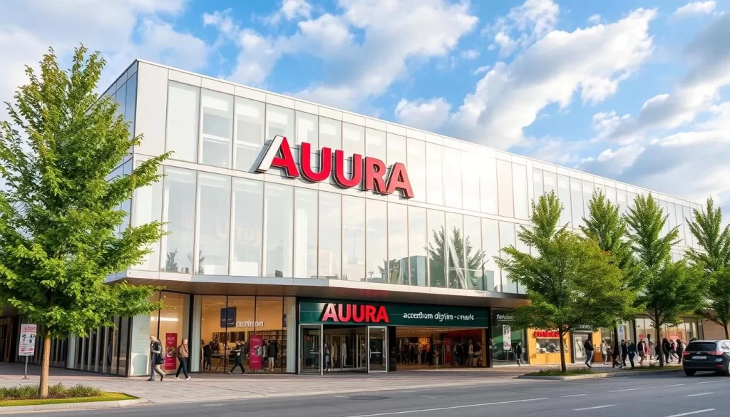 Image of Aura Centrum Olsztyna shopping mall exterior