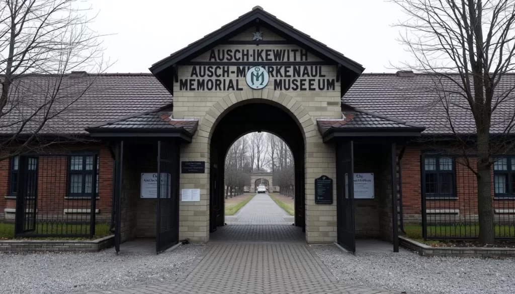 Image of Auschwitz-Birkenau Memorial and Museum entrance