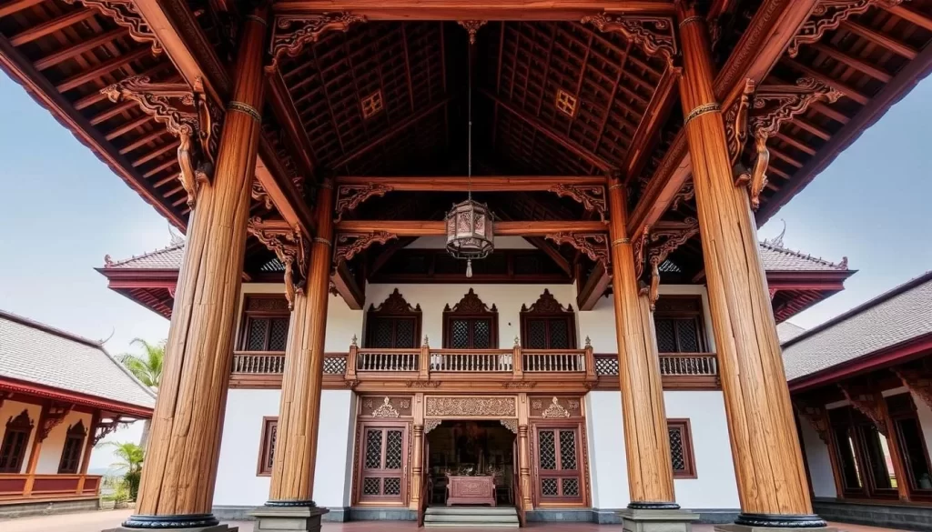Image of Baan Sao Nak, a traditional Thai house with 116 teak pillars
