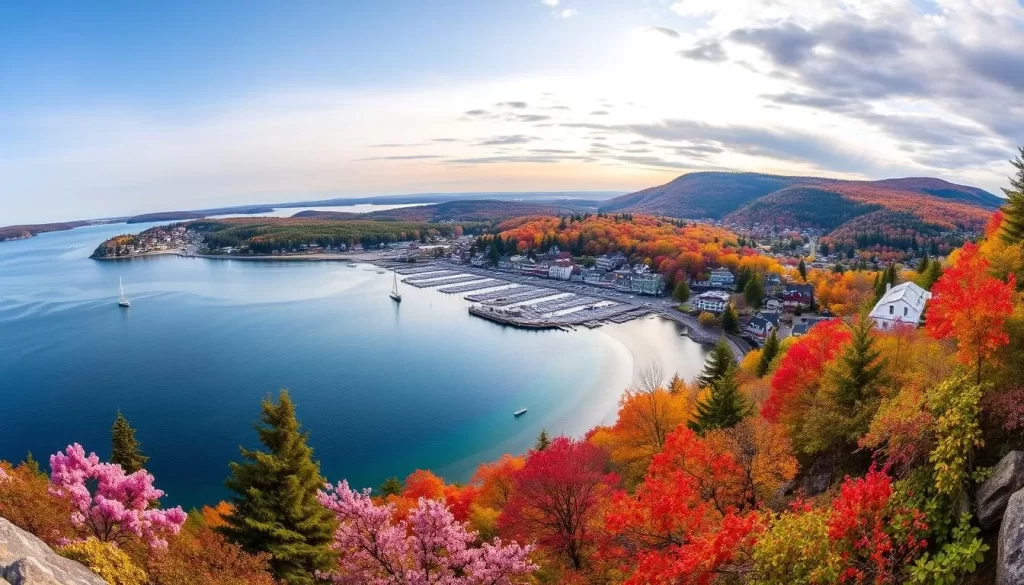Image of Bar Harbor during different seasons