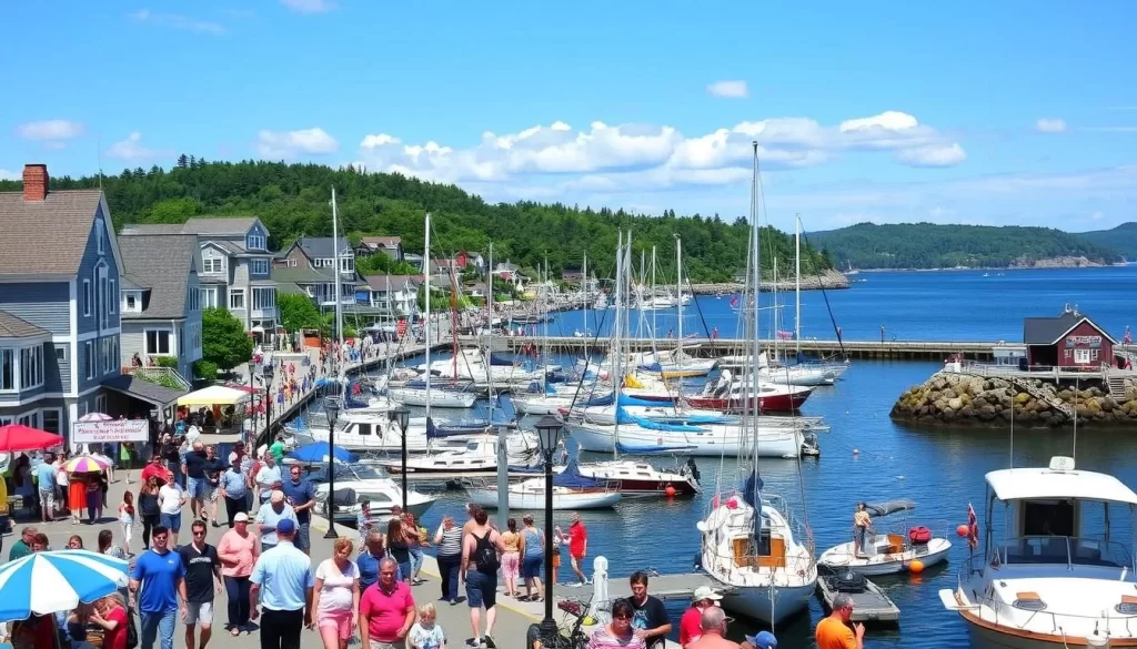 Image of Bar Harbor during peak season