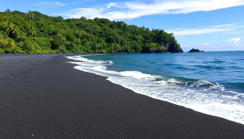 Image of Batu Hitam black sand beach