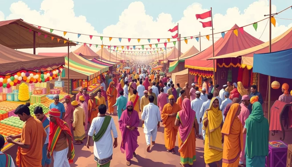 Image of Bhagoria Haat Festival Jhabua, capturing the vibrant marketplace and tribal participants