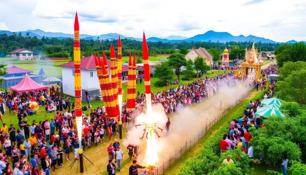 Image of Boun Bang Fai Rocket Festival in Laos