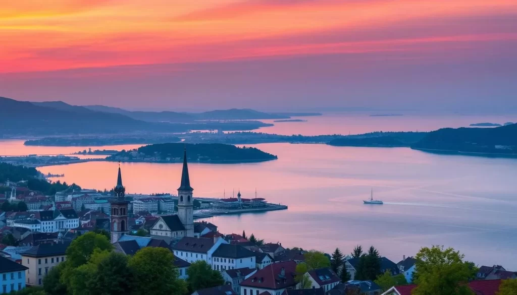 Image of Bregenz cityscape with Lake Constance in the background