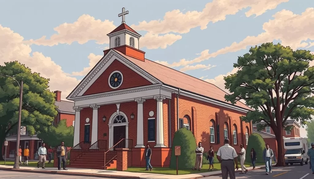 Image of Brown Chapel AME Church, a historic landmark in Selma, Alabama, during the Civil Rights Movement.