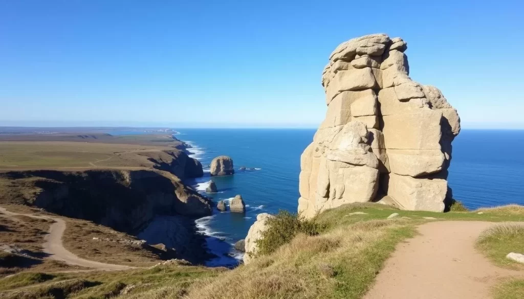 Image of Cape Flattery trail with rugged coastline and ocean views