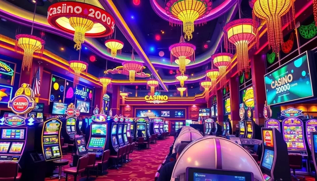 Image of Casino2000's vibrant gaming floor with various games and entertainment options