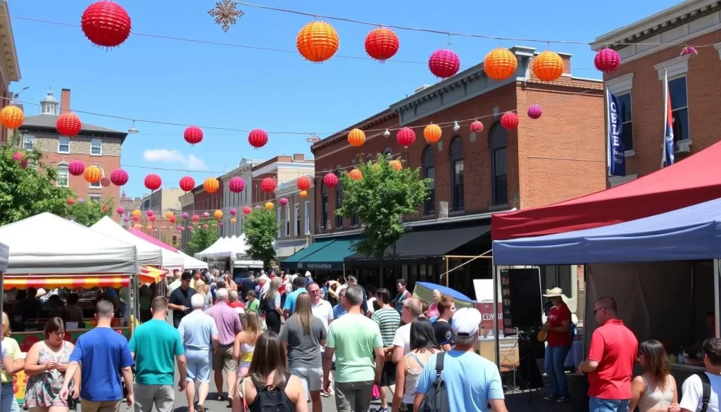 Image of Charlottesville downtown during a festival