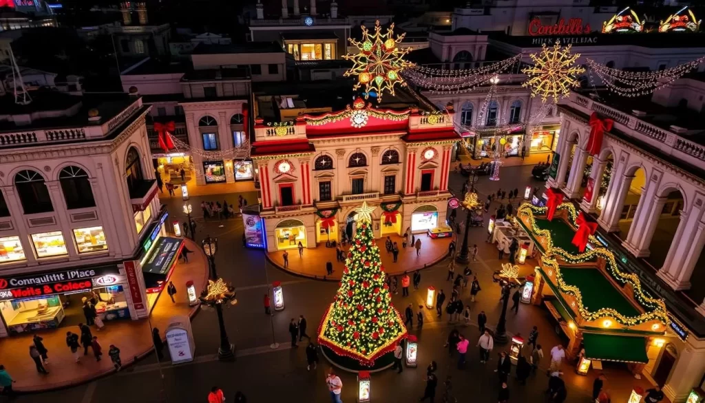 Image of Connaught Place decorated during Christmas