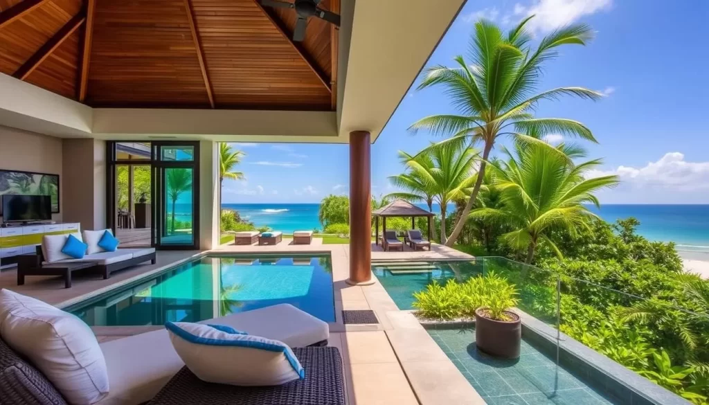 Image of Crown Lanta Resort's luxurious villa with a private pool and ocean view