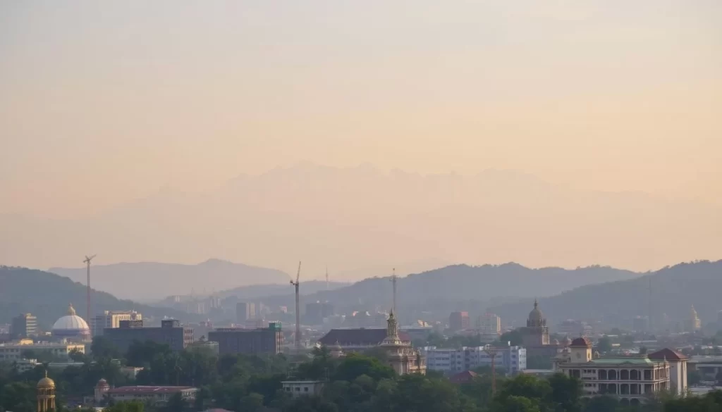 Image of Dehradun cityscape with the Himalayas in the background