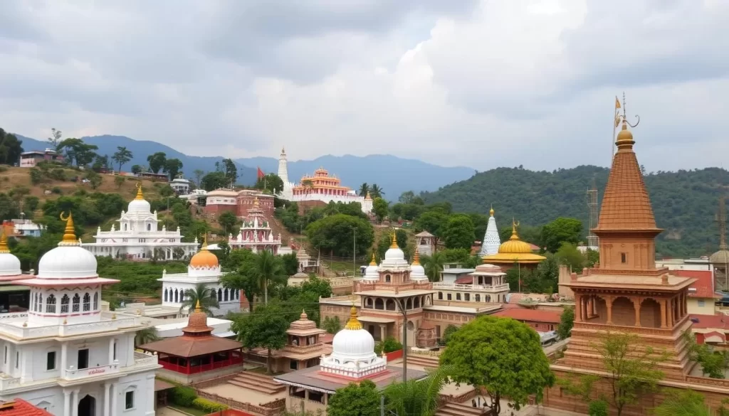 Image of Dehradun's spiritual landscape with various religious sites