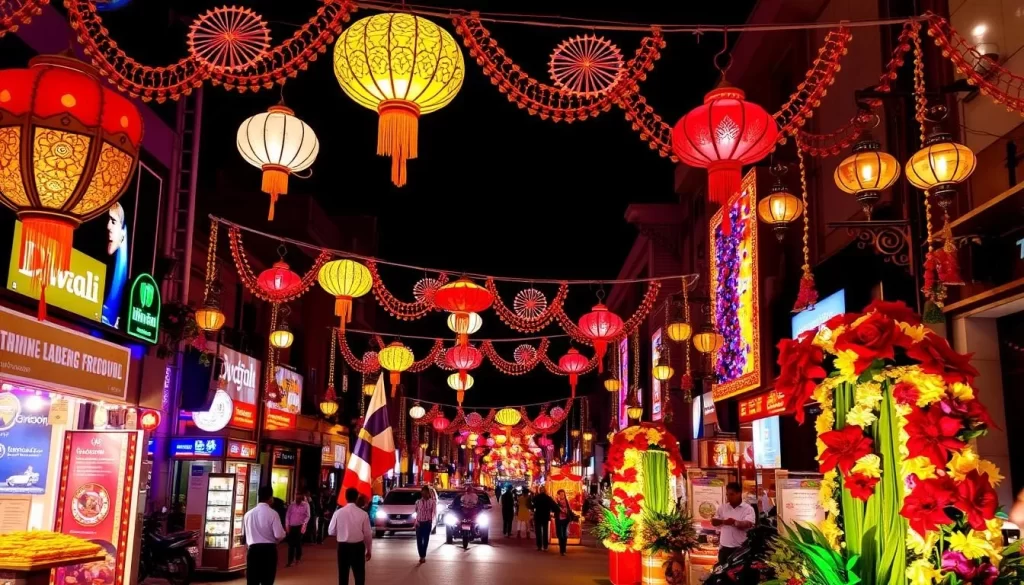 Image of Diwali decorations in Delhi