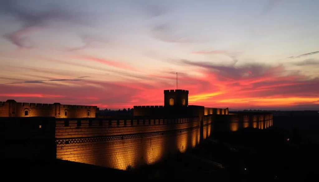 Image of Diyarbakır's ancient city walls at sunset